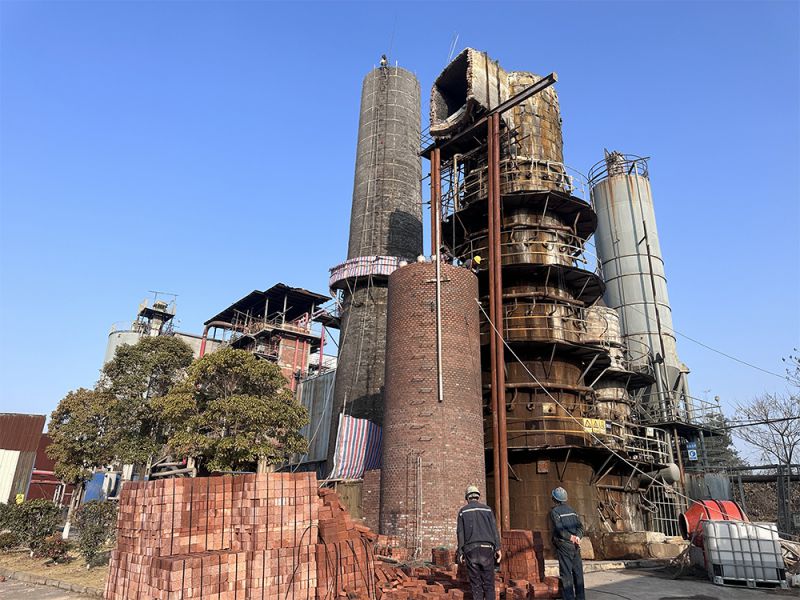 江西高信前沿科技50米砖烟囱新建加高改造防腐